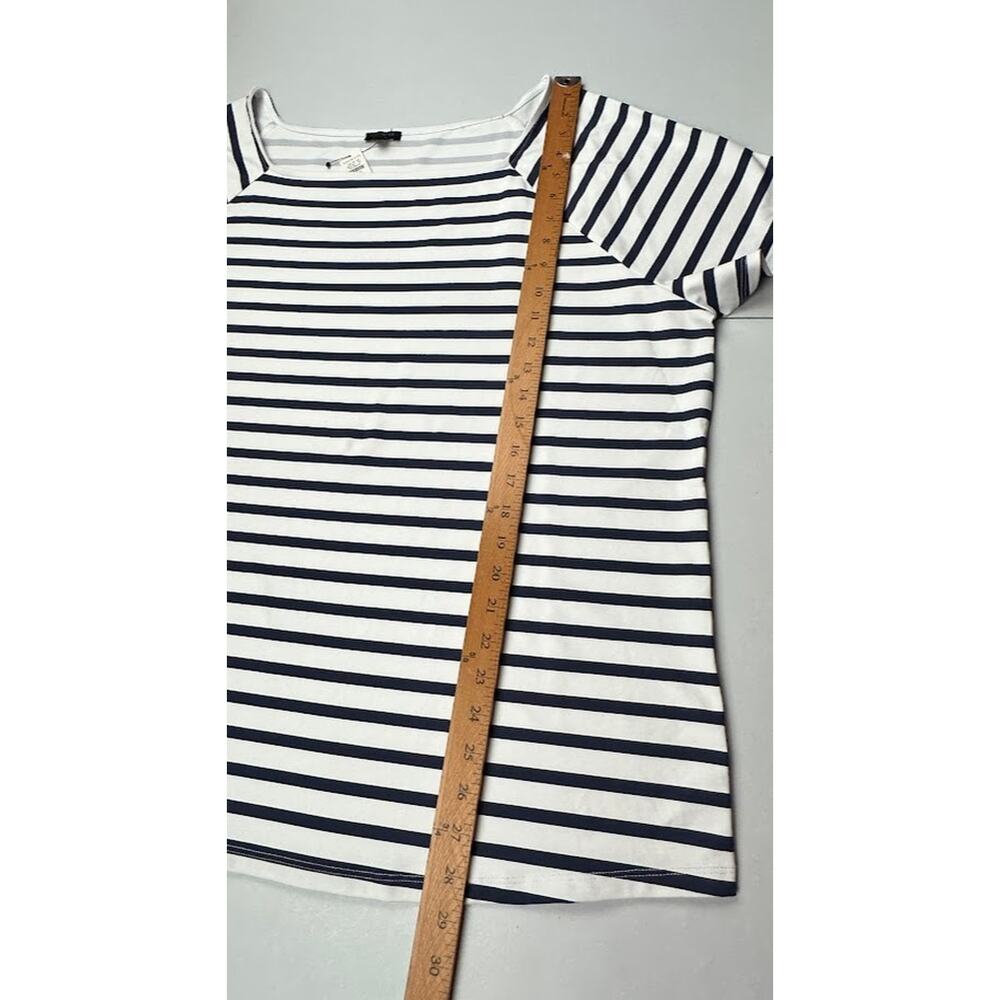 Talbots Top Womens 3X Navy White Striped Stretch Preppy Coastal Resort Nautical - Picture 11 of 12